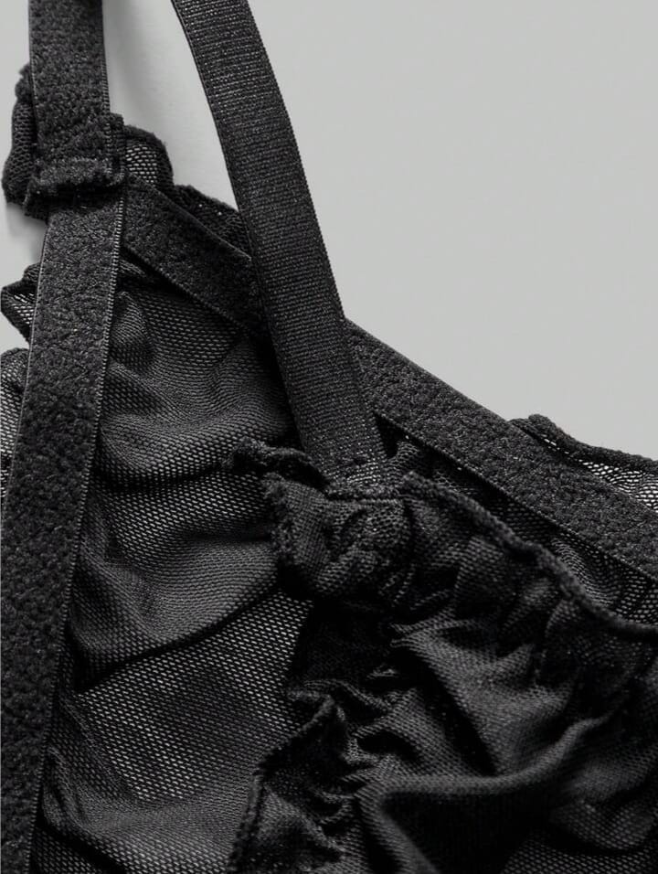 Noir Ruffle Mesh Brief